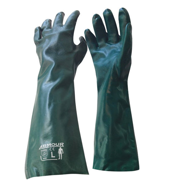 Glove Pvc Chemocal Gauntlet Green 40/45CM