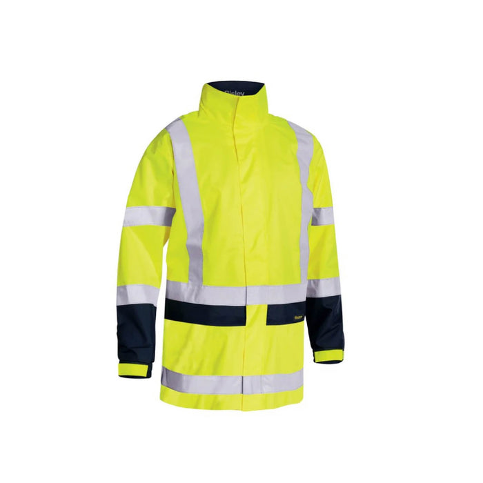 Rain Jacket Yellow Hi Vis heavy duty Bisley sizes (XS, S,M,L,XL,2XL,3XL,4XL,5XL,6XL)